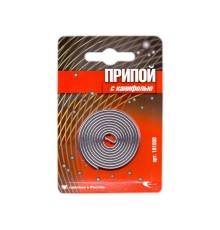 Припой ПОС 61 трубка, спираль ф2мм, с канифолью в блистере