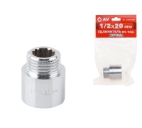 Удлинитель 1/2" вн.-нар. х 20 мм усиленный ХРОМ, AV Engineering (инд. упак.)