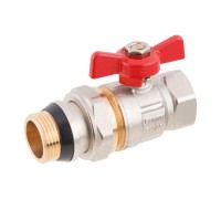 Кран шаровый 1/2" нар.-вн. бабочка (со сгоном) PN40, AV Engineering