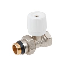 Кран вентильный прямой 1/2" вн.-нар. для радиатора с ручкой, AV Engineering