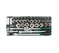 Набор головок торцевых 1/2" 43предм. 6гр. с трещоткой TOPTUL (GCAT4301)