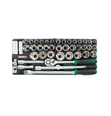 Набор головок торцевых 1/2" 43предм. 6гр. с трещоткой TOPTUL (GCAT4301)