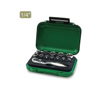 Набор головок MINI 1/4" 4-13мм 13предм. 6гр. TOPTUL (GABW1301)