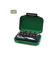 Набор головок MINI 1/4" 4-13мм 13предм. 6гр. TOPTUL (GABW1301)