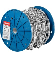 Цепь сварная короткозвенная, оцинк. М8 DIN 766 (бухта 10 м) STARFIX