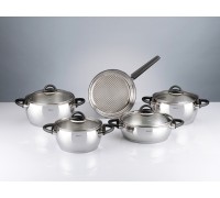 Кастрюля из нерж.стали, 4.6 л, ф 22 х 12, фурнитура черная, серия Bahama Black, HISAR