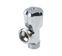 Кран вентильный 1/2" нар. х 3/4" нар. для стир. машины ХРОМ., AV Engineering