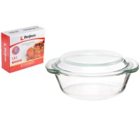 Кастрюля из жаропрочного стекла, 1.5 л, с крышкой, 234х207х100 мм, в упак.,PERFECTO LINEA