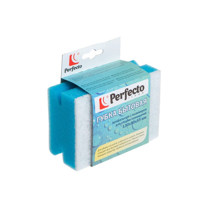 Губка бытовая для уборки помещ, профилир, 130х90х55 мм, PERFECTO LINEA Губка бытовая для уборки помещ, профилир, 130х90х55 мм, PERFECTO LINEA