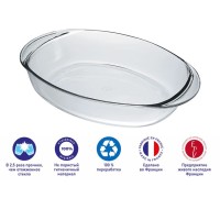 Форма из жаропрочного стекла, 5 л, овальная, 29х41 см, серия Ovenchef, DURALEX (Франция)
