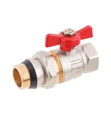 Кран шаровый 3/4" нар.-вн. бабочка (со сгоном) PN40, AV Engineering