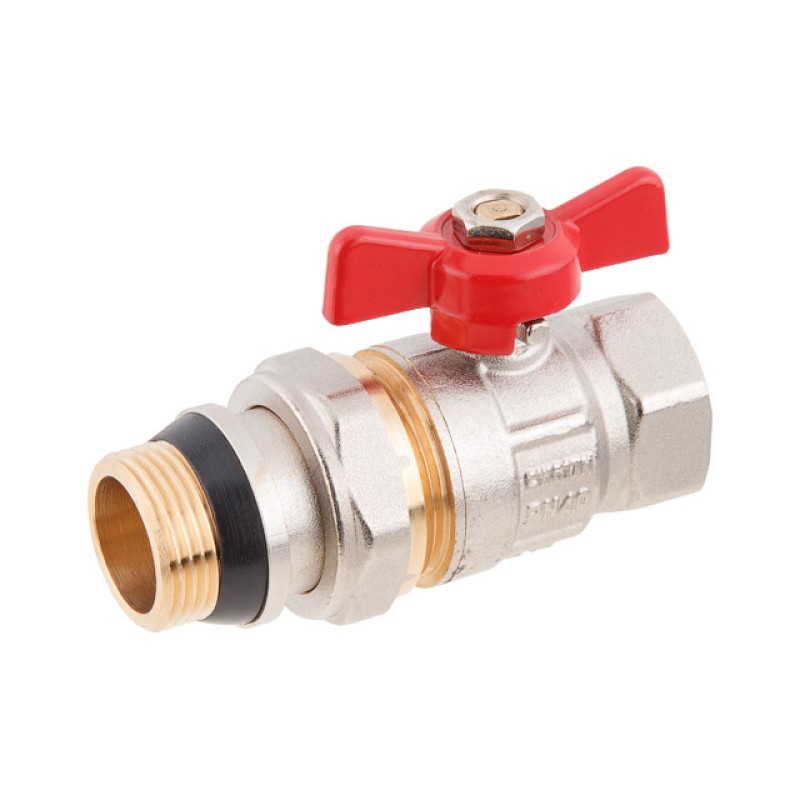 Кран шаровый 3/4" нар.-вн. бабочка (со сгоном) PN40, AV Engineering Кран шаровый 3/4" нар.-вн. бабочка (со сгоном) PN40, AV Engineering