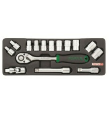 Набор-сет головок 1/2" 8-24мм 15предм. 6гр. TOPTUL (GCAT1502)