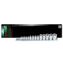 Набор головок 1/4", 3/8", 1/2" "звездочка" E4-E24мм 14предм. на подвесе TOPTUL (GAAR1402)