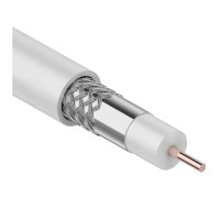 Кабель RG-6U (75 Ом), CCS/Al/Al 32 % (бухта 100 м) белый PROconnect LIGHT