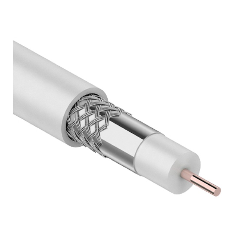 Кабель RG-6U (75 Ом), CCS/Al/Al 32 % (бухта 100 м) белый PROconnect LIGHT Кабель RG-6U (75 Ом), CCS/Al/Al 32 % (бухта 100 м) белый PROconnect LIGHT