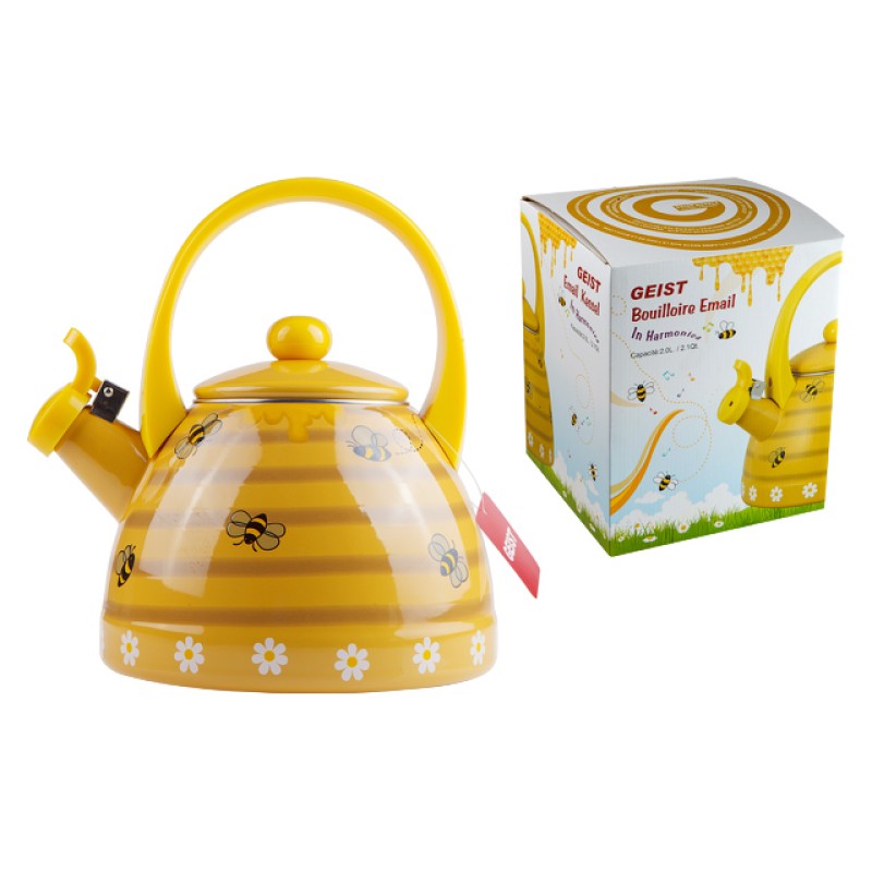 Чайник стальной эмалированный, 2.0 л, серия Honey сomb (Медовые соты) GEIST