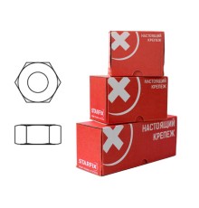 Гайка М24 шестигр., цинк, кл.пр. 6, DIN 934 (10 шт в карт. уп.) STARFIX