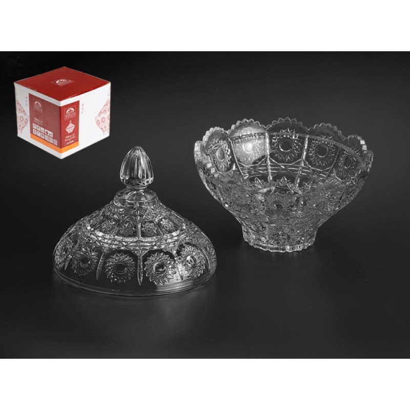 Конфетница стеклянная с крышкой, 170 мм, Мэй-жи (Mey-ji), SAKURA Конфетница стеклянная с крышкой, 170 мм, Мэй-жи (Mey-ji), SAKURA