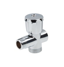 Кран вентильный 1/2" нар. х 3/4" нар. х 1/2" вн. для стир. машины ХРОМ., AV Engineering