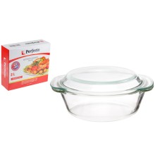 Кастрюля из жаропрочного стекла, 2.0 л, с крышкой, 260х232х105 мм, в упак., PERFECTO LINEA