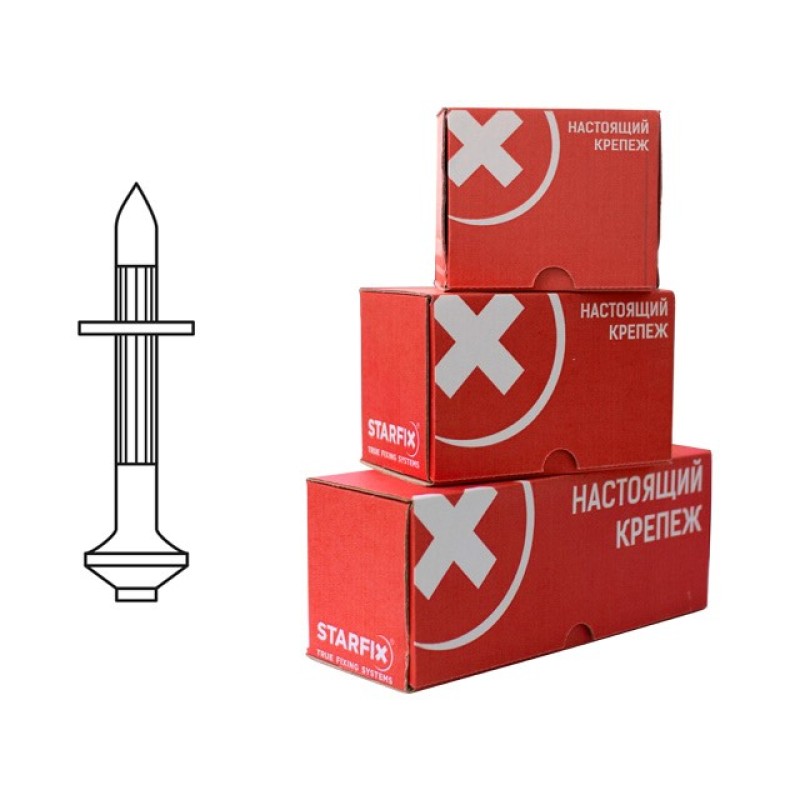 Дюбель-гвоздь для монт. пистолета 4.5х60 мм (1 кг в карт.уп.) STARFIX Дюбель-гвоздь для монт. пистолета 4.5х60 мм (1 кг в карт.уп.) STARFIX