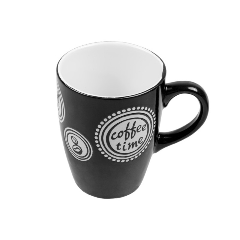 Кружка керамическая, 320 мл, серия Coffee time, черная, PERFECTO LINEA Кружка керамическая, 320 мл, серия Coffee time, черная, PERFECTO LINEA