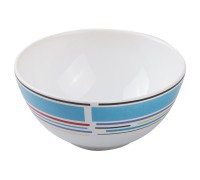 Салатник керамический, 123 мм, круглый, серия Самсун, голубая полоска, PERFECTO LINEA