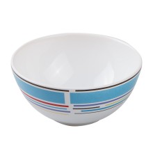 Салатник керамический, 123 мм, круглый, серия Самсун, голубая полоска, PERFECTO LINEA
