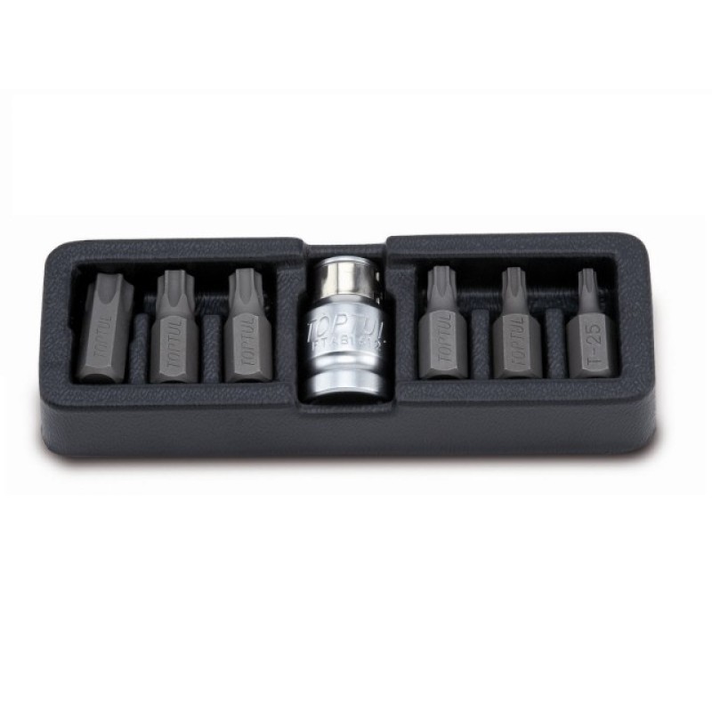 Набор бит "TORX" 1/2" Т25-Т55 + переходник 1/2" 7пр. TOPTUL (GAAT0705) Набор бит "TORX" 1/2" Т25-Т55 + переходник 1/2" 7пр. TOPTUL (GAAT0705)