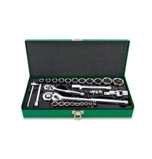Набор головок 1/4" 1/2" 27предм. 6гр. метал.кейс TOPTUL (GCAD2802)
