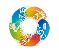 Надувной круг для плавания с ручками Rainbow Ombre, 122 см, INTEX