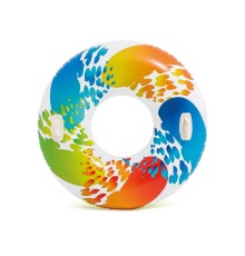 Надувной круг для плавания с ручками Rainbow Ombre, 122 см, INTEX
