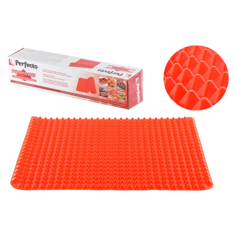 Коврик для выпечки и жарки силиконовый Pyramid Mat (Пирамид Мэт), 40 x 29 см, красный, PERFECTO LINE Коврик для выпечки и жарки силиконовый Pyramid Mat (Пирамид Мэт), 40 x 29 см, красный, PERFECTO LINE