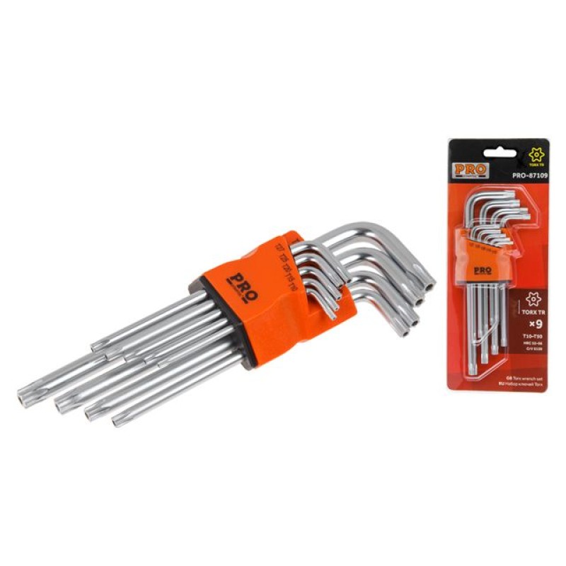 Набор ключей Torx T10-T50 9шт длинных PRO STARTUL (PRO-87109) Набор ключей Torx T10-T50 9шт длинных PRO STARTUL (PRO-87109)