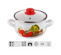 Кастрюля стальная эмалированная, 2.1 л, серия Урожай, PERFECTO LINEA