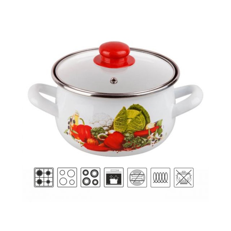 Кастрюля стальная эмалированная, 2.1 л, серия Урожай, PERFECTO LINEA Кастрюля стальная эмалированная, 2.1 л, серия Урожай, PERFECTO LINEA