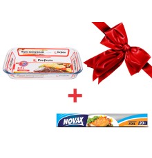 Форма из жаропр. стекла, 2.2 л, прямоуг., 346х206х52 см, PERFECTO LINEA + Фольга алюминиевая 20м NV