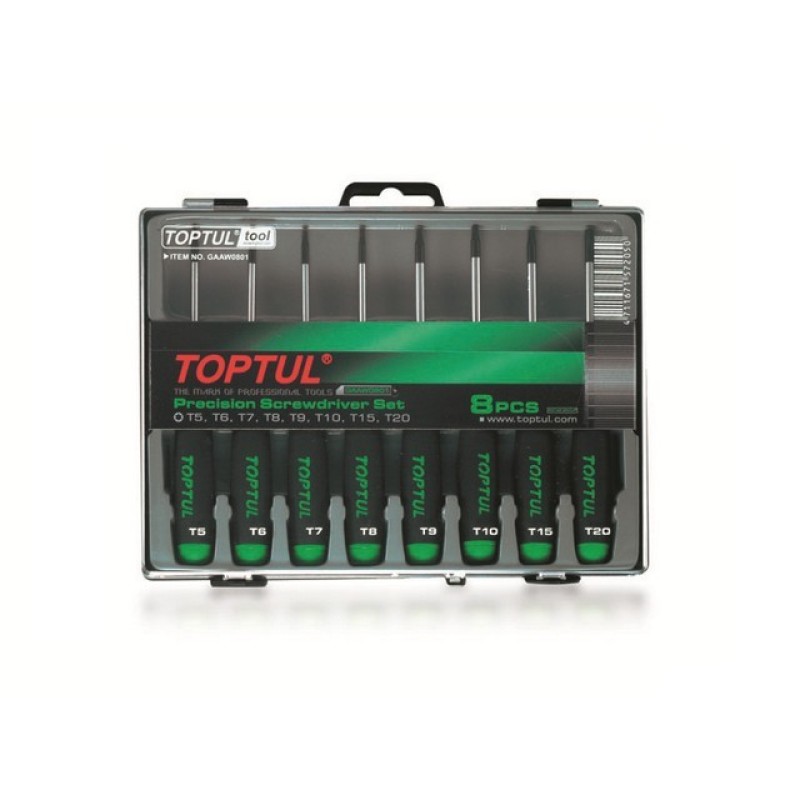 Набор отверток д/точн.работ TORX 8шт T5-T20 TOPTUL (GAAW0801) Набор отверток д/точн.работ TORX 8шт T5-T20 TOPTUL (GAAW0801)