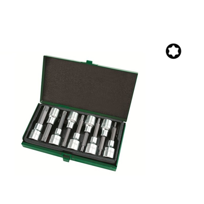 Набор бит TORX 1/2" 9пр. T20-T60 80мм TOPTUL (GAAD0906) Набор бит TORX 1/2" 9пр. T20-T60 80мм TOPTUL (GAAD0906)