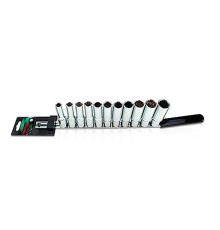 Набор головок 1/2" 10-22мм 12гр. глубокие 11шт на подвесе TOPTUL (GAAQ1105)