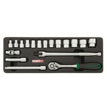 Набор-сет головок 3/8" 18предм. 6гр. 136х364мм TOPTUL (GCAT1808)