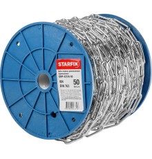 Цепь сварная длиннозвенная, оцинк. М4 DIN 763 (бухта 50 м) STARFIX
