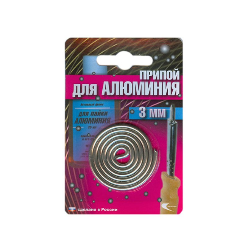 Припой AL-220 спираль ф3мм для низкотемп. пайки алюминия Припой AL-220 спираль ф3мм для низкотемп. пайки алюминия