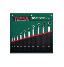 Набор ключей накидн. 75° 10 шт. в сумке (цвет:зелёный) TOPTUL (GRAI1001)
