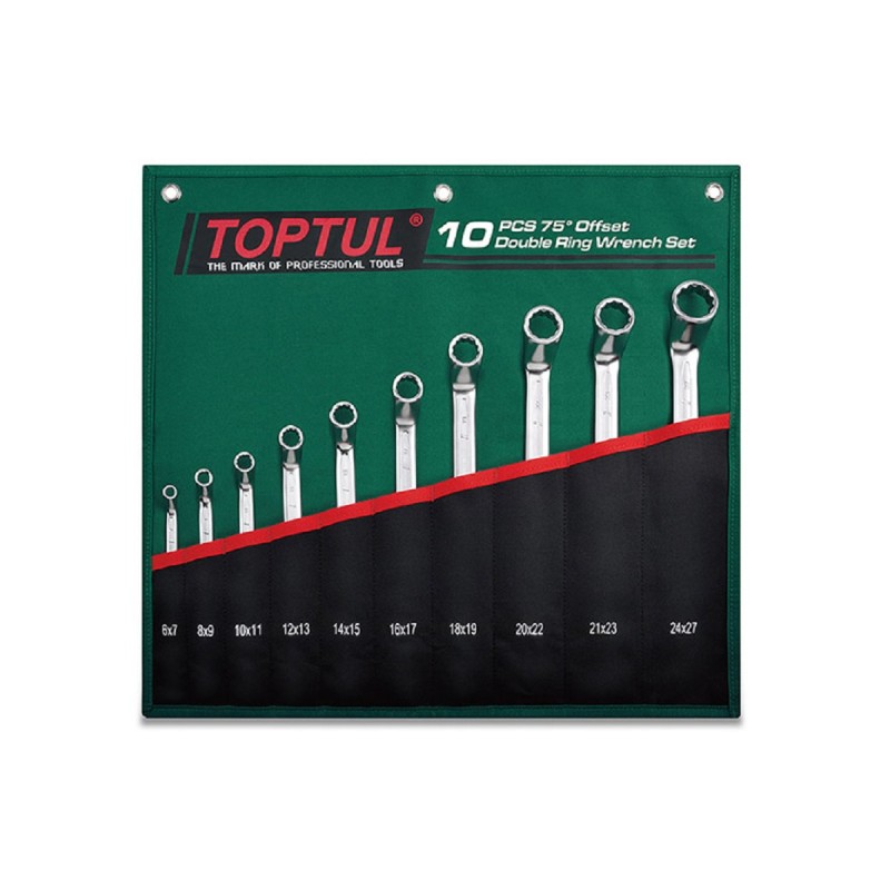 Набор ключей накидн. 75° 10 шт. в сумке (цвет:зелёный) TOPTUL (GRAI1001) Набор ключей накидн. 75° 10 шт. в сумке (цвет:зелёный) TOPTUL (GRAI1001)