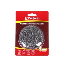 Скребок (губка) металлический 1шт, блистер, PERFECTO LINEA