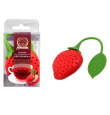 Ситечко для заваривания чая "Клубника", из силикона, 20х5х2 см, MARMITON