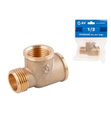 Тройник 1/2" вн.-вн.-нар., AV Engineering (инд. упак.)