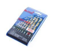 Набор сверл по мет. 10шт (1-10мм) НС-11 Р6М5 TIN (ОАО "ТП Томский инструмент")